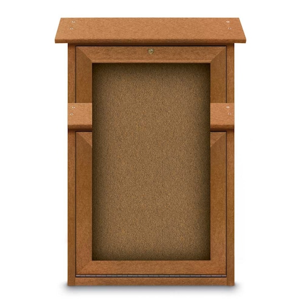 Outdoor Enclosed Combo Board, 48"x36", Black Frame/Burgundy & Buff